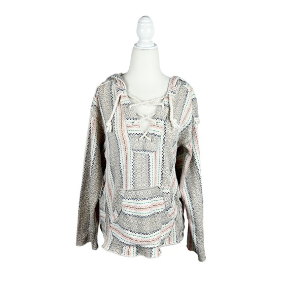 Billabong Pattern Lace Up Hoodie Beach Casual L - Picture 1 of 7